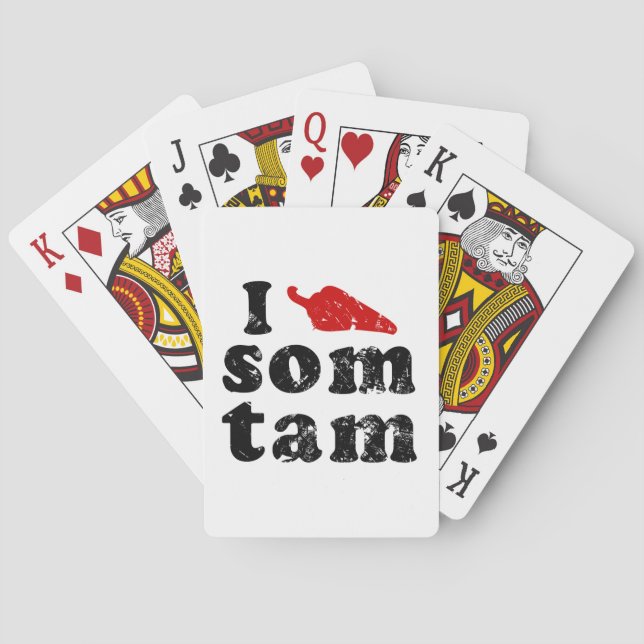 I Love Som Tam ❤ Thai Isaan Food Playing Cards (Back)