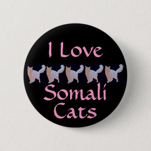 I Love Somali Cats 2 Inch Round Button