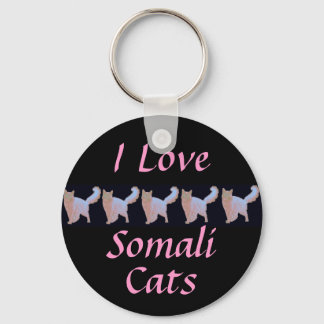 I Love Somali Cats Keychain