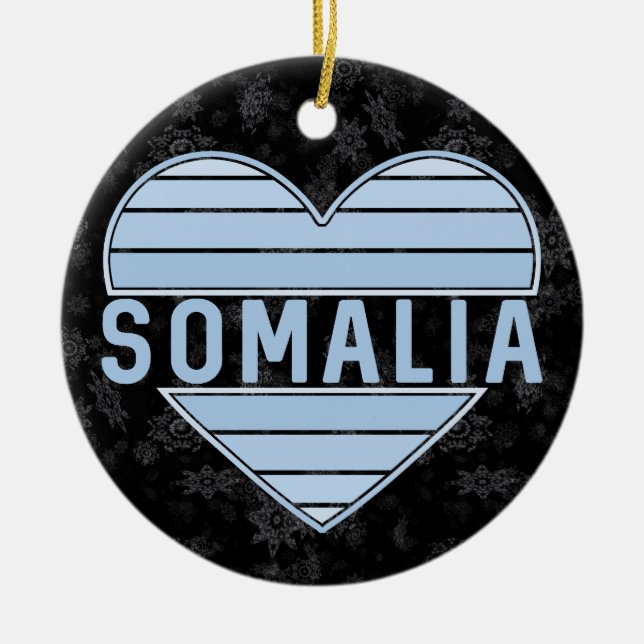 I Love Somalia, Somali Heart Ceramic Ornament (Front)
