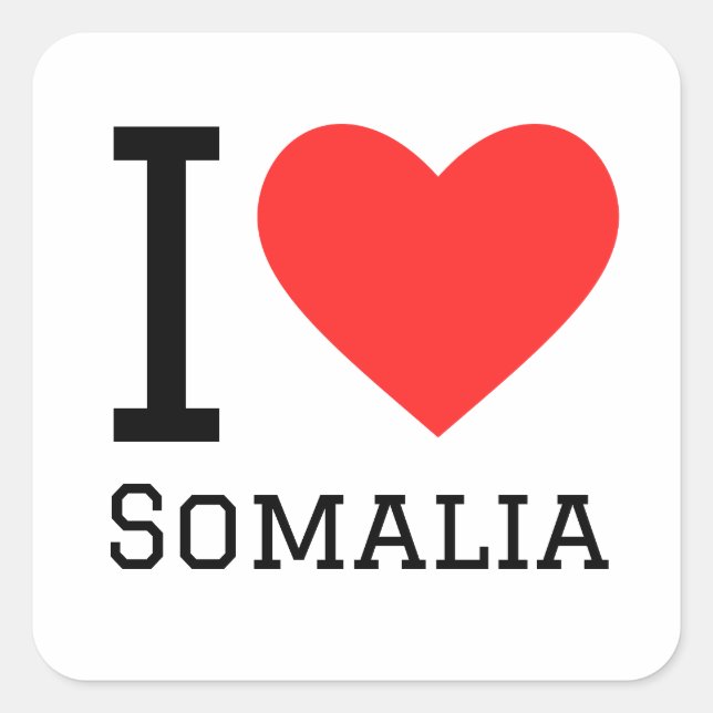 I love somalia square sticker (Front)