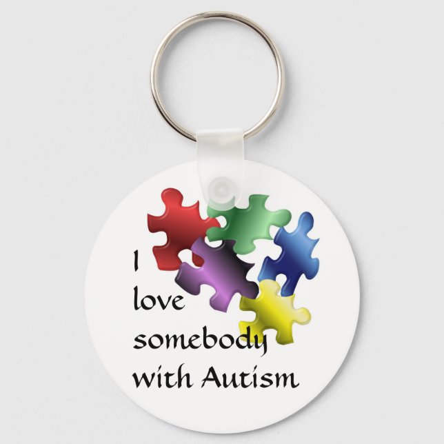 I love somebody with Autism Keychain (Front)
