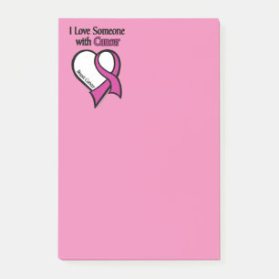 I Love Someone...Heart/Ribbon...Breast Cancer Post-it Notes