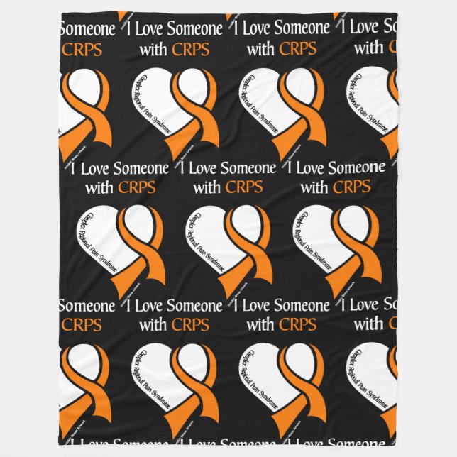 I Love Someone...Heart/Ribbon...CRPS Fleece Blanke (Front)