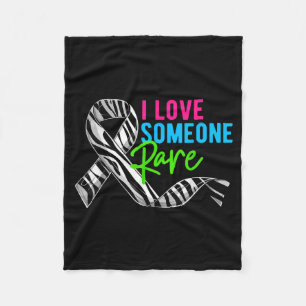 I Love Someone Rare Zebra Ribbon - Rare Disease Aw Fleece Blanket