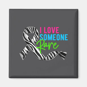 I Love Someone Rare Zebra Ribbon - Rare Disease Aw Magnet