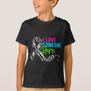 I Love Someone Rare Zebra Ribbon - Rare Disease Aw T-Shirt