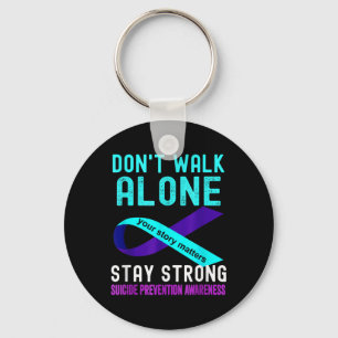 I Love Someone Teal-purple Suicide Prevention Awar Keychain