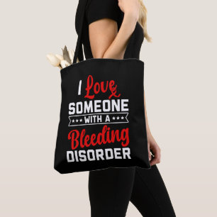I Love Someone With A Bleeding Disorder Red Ribbon Tote Bag