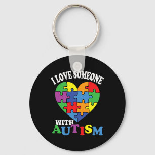 I Love Someone With Autism 2 Keychain