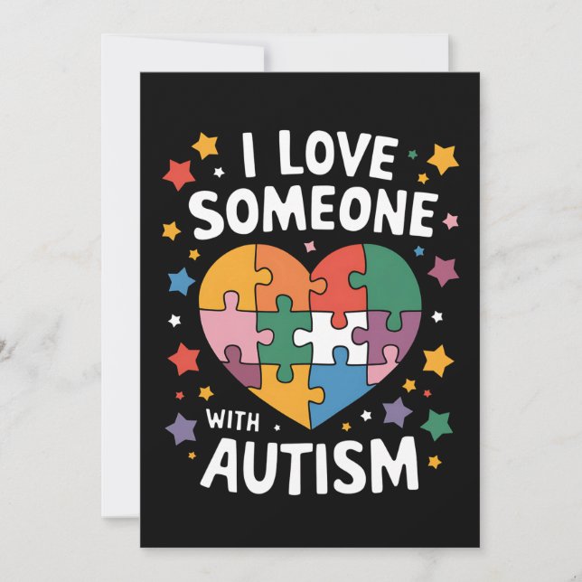 I Love Someone With Autism Autistic Awareness Invitation (Front)