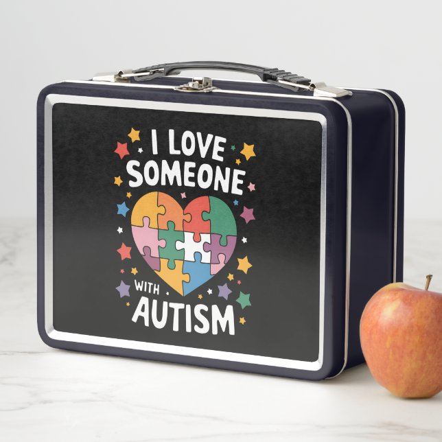 I Love Someone With Autism Autistic Awareness Metal Lunch Box (In Situ)