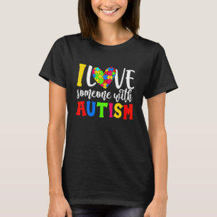 I Love Someone With Autism Awareness Day Puzzle He T-Shirt