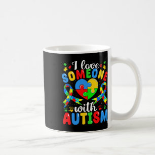I Love Someone With Autism Awareness Heart Puzzle Coffee Mug