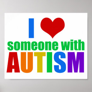 I Love Someone With Autism Beautiful Rainbow Poster