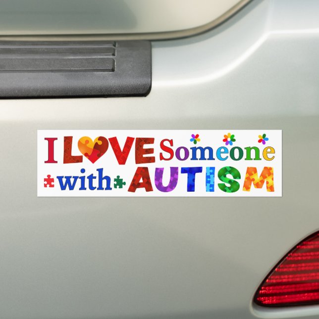 I Love Someone with AUTISM Bumper Sticker (On Car)