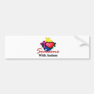 I Love Someone With Autism Bumpersticker Bumper Sticker