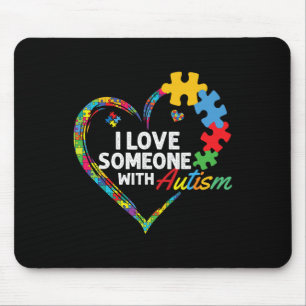 I Love Someone With Autism Heart Puzzle 2  Mouse Pad
