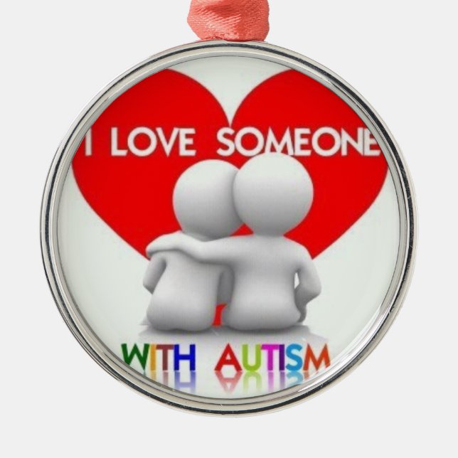 I love Someone With Autism Holiday Ornament (Front)