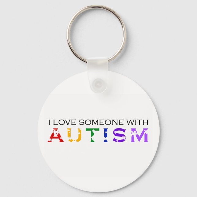 I Love Someone With Autism Keychain (Front)