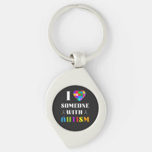 I Love Someone With Autism Keychain