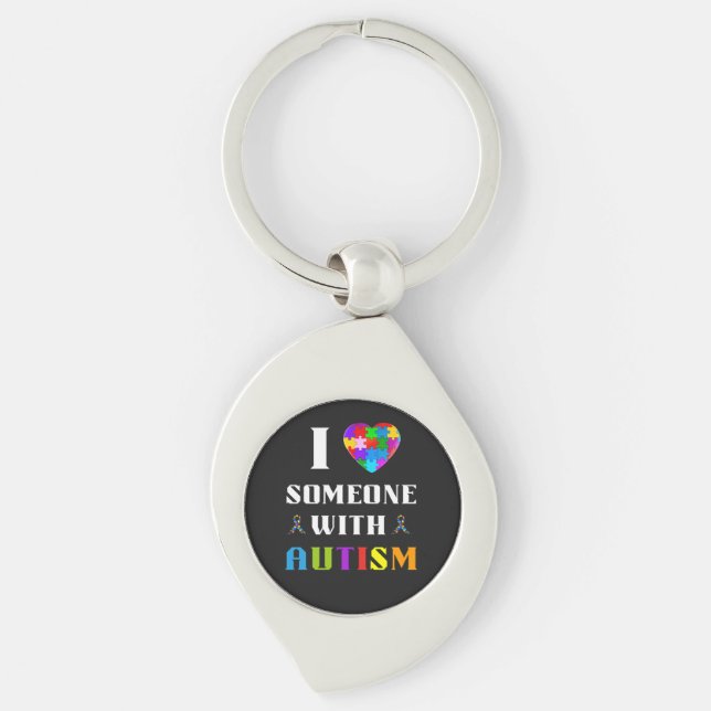 I Love Someone With Autism Keychain (Front)