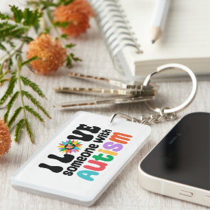 I Love Someone With Autism Keychain