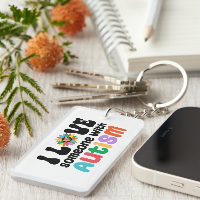 I Love Someone With Autism Keychain (Front Right)