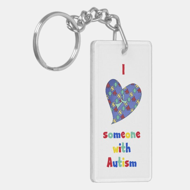 I Love Someone With Autism Keychain (Front Left)