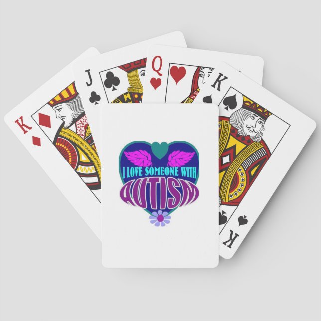 I love someone with autism playing cards (Back)