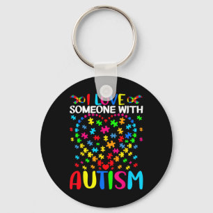 I Love Someone With Autism Puzzle Heart Advocate S Keychain
