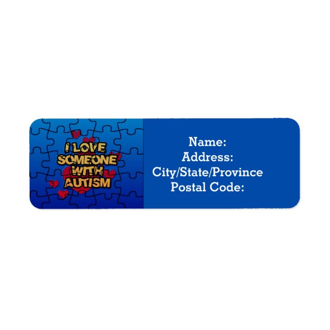 I Love Someone With Autism Return Address Labels (Front)