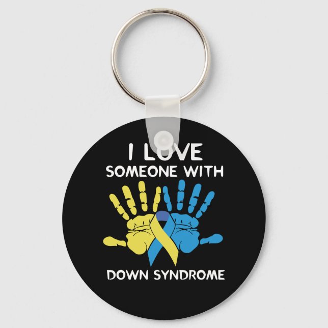 I Love Someone With Down Syndrome Love Keychain (Front)