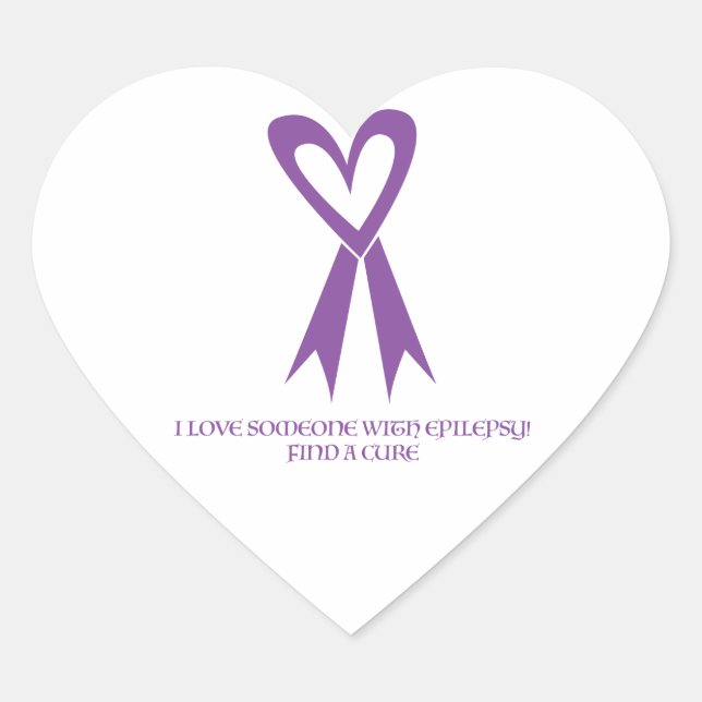I love someone with Epilepsy! Heart Sticker (Front)