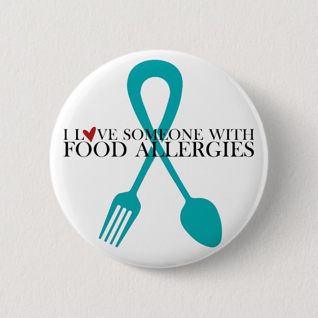 I Love Someone With Food Allergies Round Button (Front)