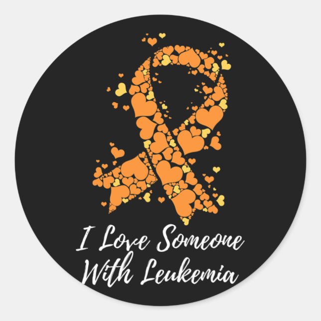 I Love Someone With Leukaemia Awareness  Classic Round Sticker (Front)