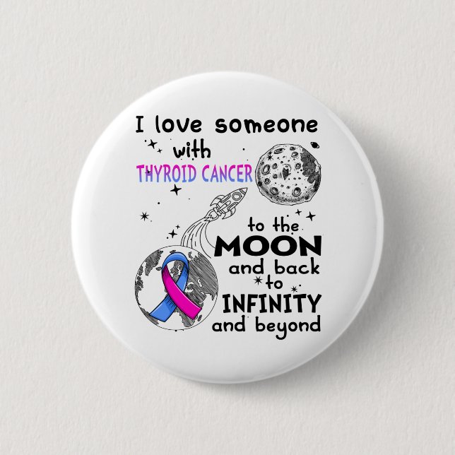I love Someone with Thyroid Cancer Awareness 2 Inch Round Button (Front)