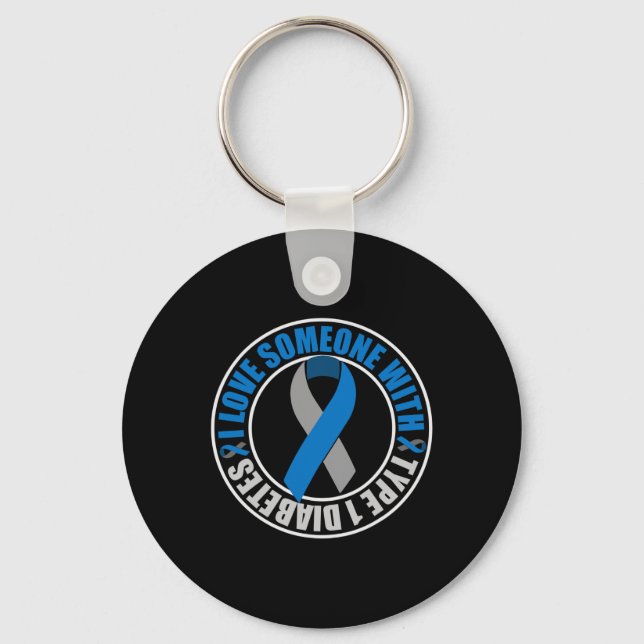 I Love Someone with Type 1 Diabetes  Keychain (Front)