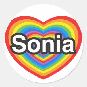 I love Sonia. I love you Sonia. Heart Classic Round Sticker