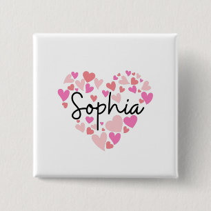 I love Sophia 2 Inch Square Button