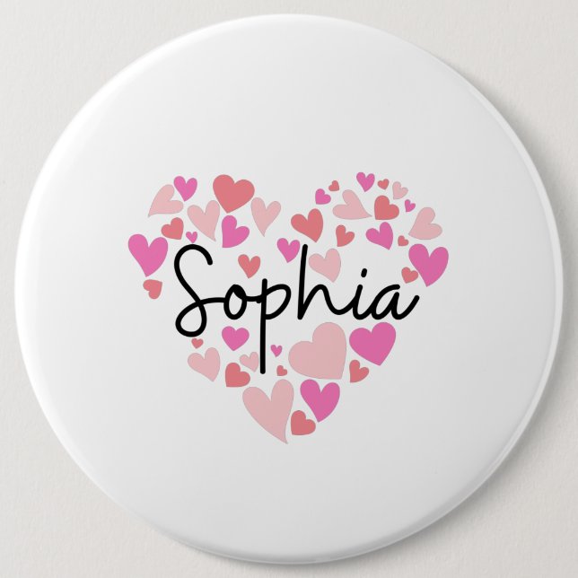I love Sophia 6 Inch Round Button (Front)