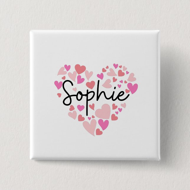 I love Sophie 2 Inch Square Button (Front)