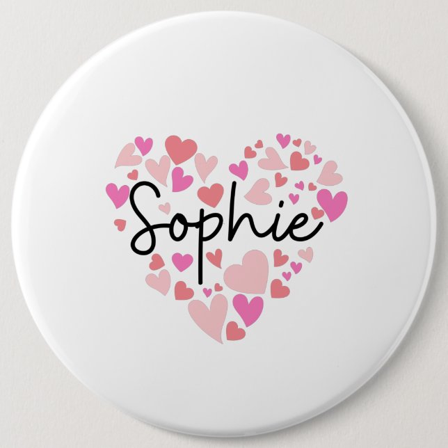 I love Sophie 6 Inch Round Button (Front)