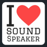 I love sound speaker square sticker<br><div class="desc">I love sound speaker,  for animal kingdom lovers</div>