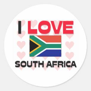 I Love South Africa Classic Round Sticker