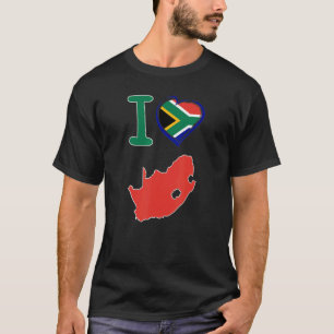I love South Africa S African flag in shape of a h T-Shirt
