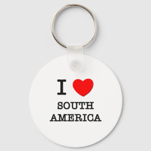 I Love South America Keychain