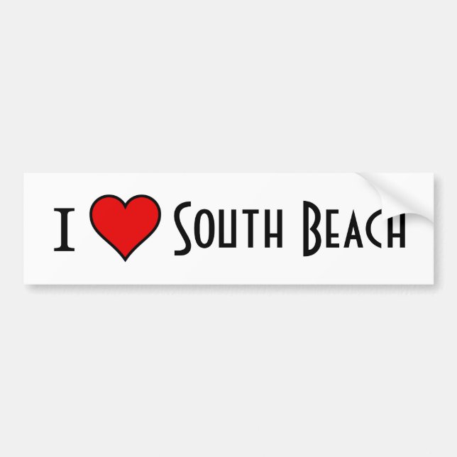 ~I Love South Beach~ BUMPER STICKER (Devant)