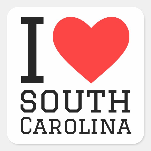 I love south Carolina  Square Sticker (Front)