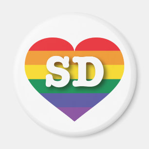 I Love South Dakota Rainbow Heart Magnet